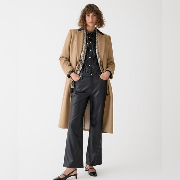 J Crew Faux Leather Slim Wide Leg Pants NWT - Picture 1 of 7